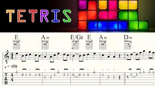 TETRIS THEME | Korobeiniki | Complete Version | Acoustic Guitar Lesson Tutorial | TAB & Sheet Music