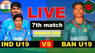 IND U19 vs BAN U19, 7th Match Last 3 Overs  | ICC Under 19 World Cup- Live Cricket Score Commentary