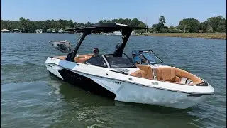 Surfing the Malibu Wakesetter 23 LSV Wave