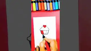 Easy Cupcake drawing#shorts #creative #satisfying #viral #easy