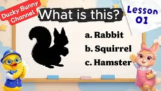 Guess the Animal by Shadow 🐾🐘🦁 | Fun Kids Quiz | Can you Guess? Lesson 01 | Ducky Bunny Channel