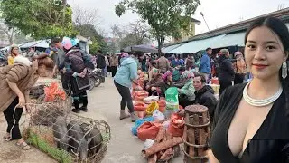 Оживлённый рынок Там Дуонг - Лай Чау / Много необычных товаров на продажу в конце года.