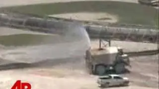 Raw Video: Rock Melting Machine Catches Fire