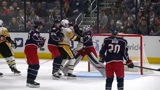 Joonas Korpisalo Upset with Patric Hornqvist (Nov. 29, 2019)