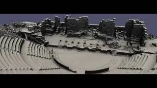 Animation of the 3D model of the Roman Amphitheatre in Djemila, Algeria