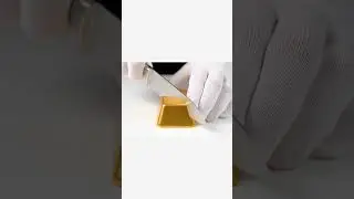 Cutting a Gold Bar... but it Melts into Chocolate Lava