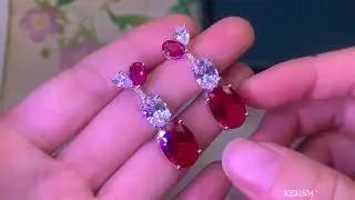 925 silver ruby drop earrings#diamond #factory #fashion #jewelry #jewellery #kirin #luxury