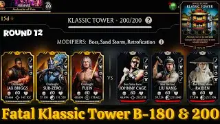 Fatal Klassic Tower Boss Battle 200 & 180 Fight + Rewards Mortal Kombat Mobile | Team Onslaught