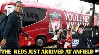 ✅Liverpool FC just arrived at anfield as they take on Newcastle tonight live🔥