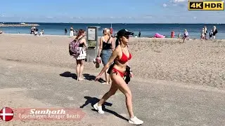 🇩🇰Copenhagen Amager Beach Denmark, 4K Walking Tour, June 2022, Amager Strandpark Beach #Sunbath