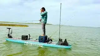 Lock In Your Cast: Power Pole + GPS Trolling Motor on a SUP Customs Hybrid. #skiff #kayakfishing