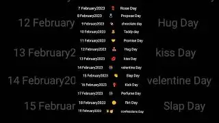 Happy Valentine's week full list 2023 Rose day kiss day significan