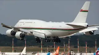 ROYAL FLIGHT OMAN / BOEING 747-8 / HAMBURG AIRPORT - City landing
