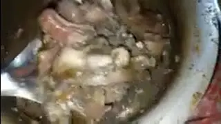 Cooking pork meat (head) 