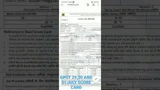 CPCT JULU 2022 SCORE CARD