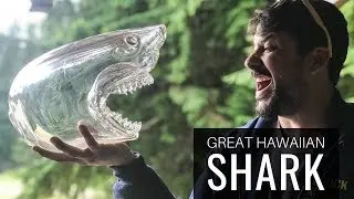 Glassblowing: GREAT WHITE SHARK in HAWAII