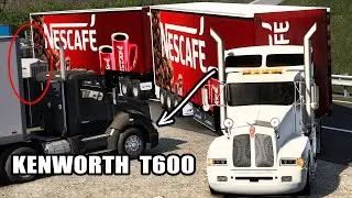 DOBLE Trailer de NESCAFE en un KENWORTH T600 Ruta a la PLAYA American Truck Simulator