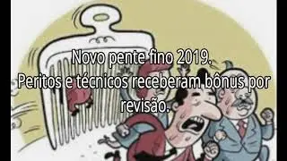 Novo pente fino 2019. Peritos e t&eacute;cnicos receberam b&ocirc;nus por revis&atilde;o.