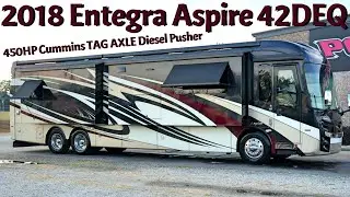 2018 Entegra Aspire 42DEQ TAG AXLE A Class 450 л.с. Дизельный толкатель Cummins от Porter&rsquo;s RV &mdash; ...
