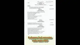 HAP END EXAM 2022 ||  very important questions vvi B pharmacy || 2nd semester  #shorts
