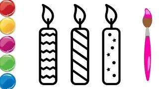 Candle Drawing And Coloring Very Easy || How To Draw A Candle Easy Step By Step || 