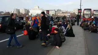 Extinction Rebellion protesters swarm onto a bridge in London  17 November 2018