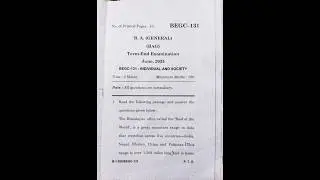 Ignou BAM/BAG June 2025 BEGC 131 TEE exam paper in English || #exam #ignou_question_paper