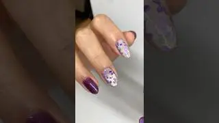 💐Gel manicure + hand painted art 💐 #handpaintednailart #nailtutorial #nailart #nailinspo