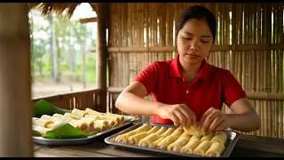Meat rolls with fresh bamboo shoots, mountain people style | Hana Farm Bushcraft