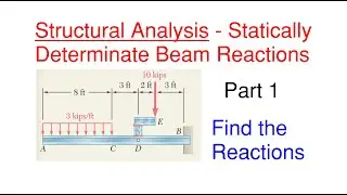 How to Find the Reactions for a Statically Determinate Beam &ndash; Structural Analysis Reaction Problem 1