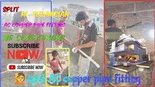 🧑&zwj;🔧 Split AC copper pipe fitting work #post #trending #ytshorts #acfitting #copper #work #split #ck