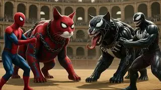 ⚔️ Ferocious SPIDER-MAN KING CAT 🆚 Massive VENOM SUPER CAT Ultimate best Animal Fights Showdown