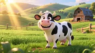 Cow and the Sunny Day | Fun Animal Rhyme for Kids | Nursery Rhymes & Songs for Children