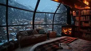 Snow Outside, Fire Inside | Cozy Winter Cabin Sounds for Gentle Sleep