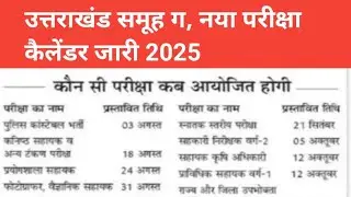 उत्तराखंड समूह ग, भर्ती परीक्षा कैलेंडर 2025