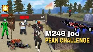 M249 overpowered gameplay with peak challenge🔥| FREE FIRE