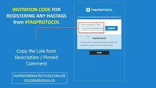 Tag Protocol - Registration Procedure #invitation code 50% CASHBACK #tagprotocol #nft #invitation