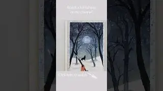 Howling at the moon while snow #watercolor #watercolorpainting #skypainting
