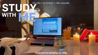 20-MIN NIGHT STUDY WITH ME 🌙 / Deep Focus 📖 / Rain Sounds 🌧️ / No Break