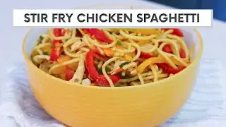 Жареные спагетти с курицей #жарка #курицыспагеттижарка #жаркиеспагетти
