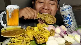 Eating Spicy Chicken Leg With Beer || North East Alcohol Mukbang 