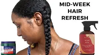 How To Refresh Hair Grease Braids Midweek | BEST LENGTH RETENTION METHOD
