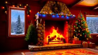 🎄Cozy Christmas Cabin 12 Hours | 🔥Fireplace Crackling | Holiday Ambience(No Ads) (No Music)
