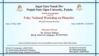 5 Day Workshop on Phonetic- Day 5 (session-2) on Word Formation Process