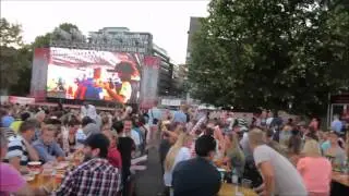 watching the world cup on a warm summer day in Oslo, Norway