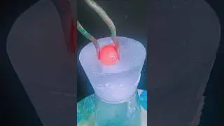 Ball Melts Ice Bridge Collapse! 🌉 #HotIceChallenge #RelaxingASMR #ViralShort
