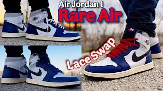 Jordan 1 Rare Air Deep Royal Blue - Lace Swap / On Feet