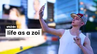 ☁️🌿 inZOI vlog • chill day in my life in dowon city, walking around, dinner with friends