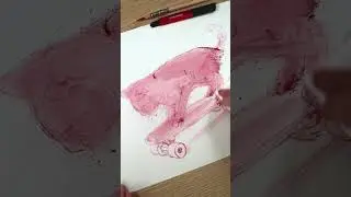 Artist uses the dust and shavings from a colored pencil to blend large areas of a drawing!