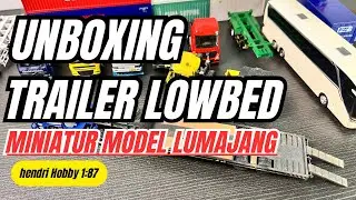 Unboxing Trailer Lowbed miniatur truk #miniaturtruk #187scale #hoscale #toys